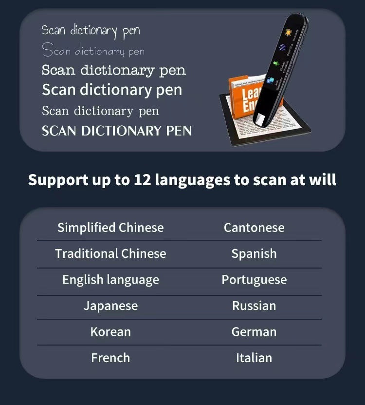 Intelligent Multi-language Scanning Dictionary & Translator Smart Pen
