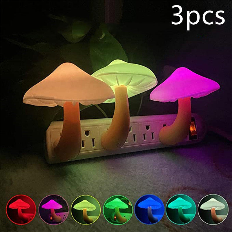 3pc LED Night Wall Socket Lamp (US plug)