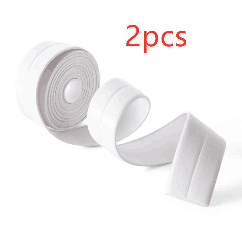 2pc Home & Bathroom Waterproof Self Adhesive Sealing Strip Tape