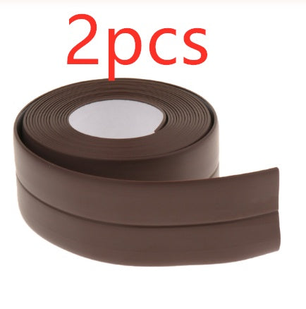 2pc Home & Bathroom Waterproof Self Adhesive Sealing Strip Tape