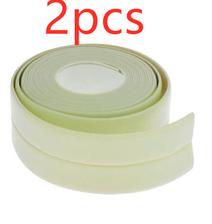 2pc Home & Bathroom Waterproof Self Adhesive Sealing Strip Tape