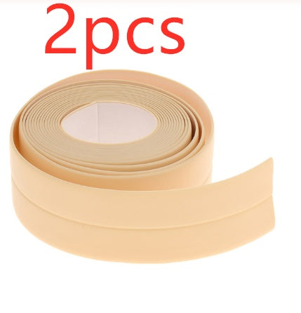 2pc Home & Bathroom Waterproof Self Adhesive Sealing Strip Tape