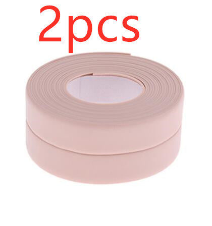 2pc Home & Bathroom Waterproof Self Adhesive Sealing Strip Tape