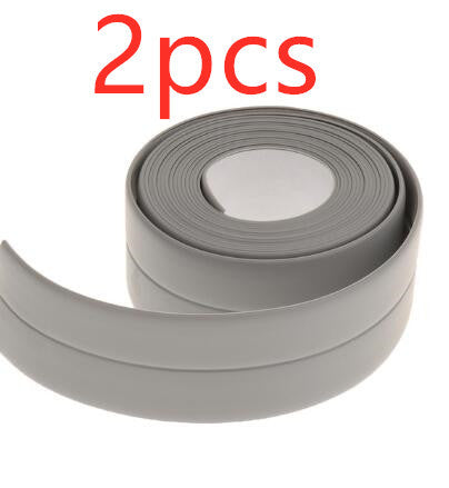 2pc Home & Bathroom Waterproof Self Adhesive Sealing Strip Tape