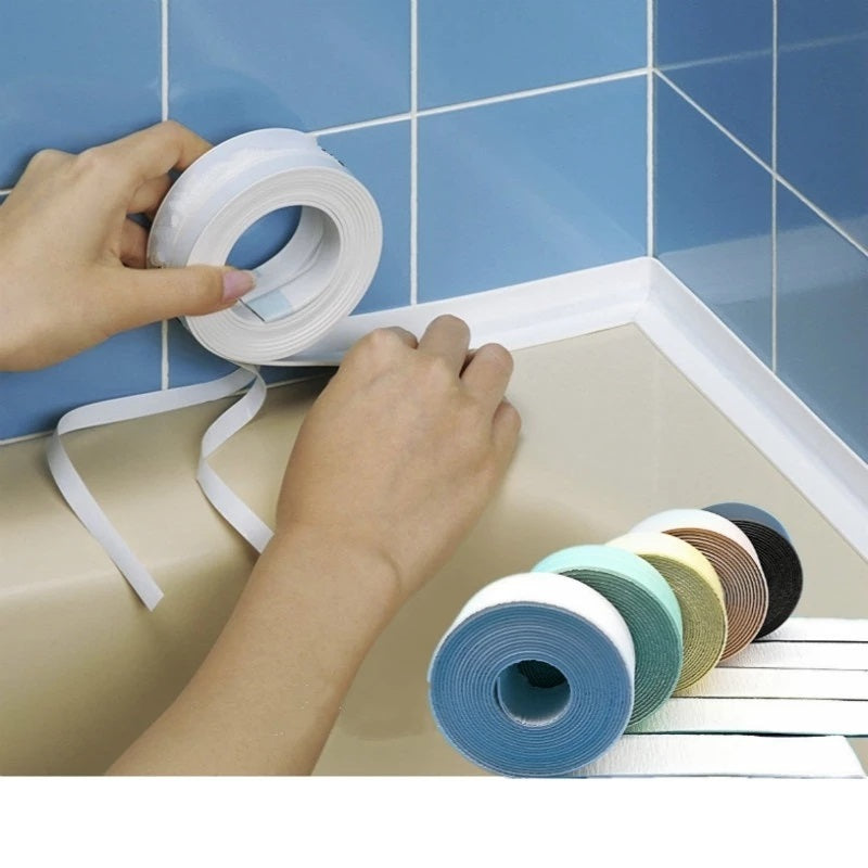 2pc Home & Bathroom Waterproof Self Adhesive Sealing Strip Tape