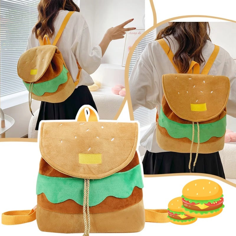 Soft Plush Hamburger Backpack