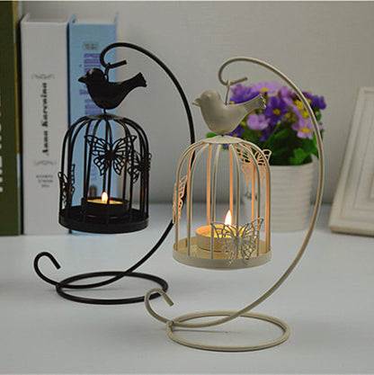 European Style Butterfly Bird Cage Candle Holder