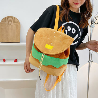 Soft Plush Hamburger Backpack