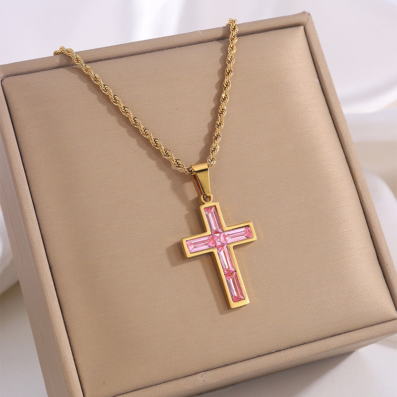 Fashion Jewelry Diamond Cross Necklace