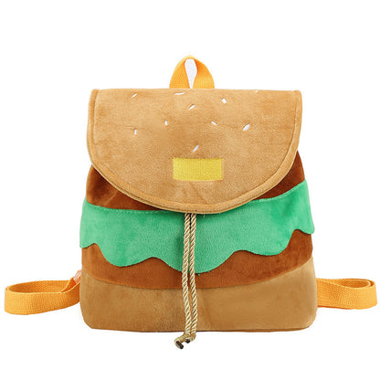 Soft Plush Hamburger Backpack