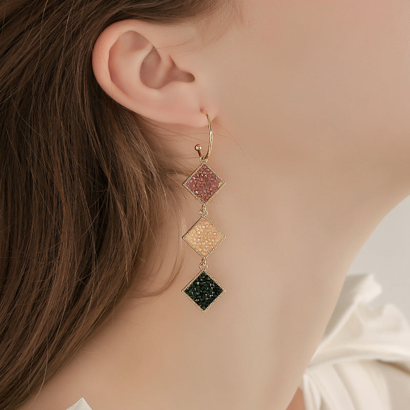 Geometric tiered earring