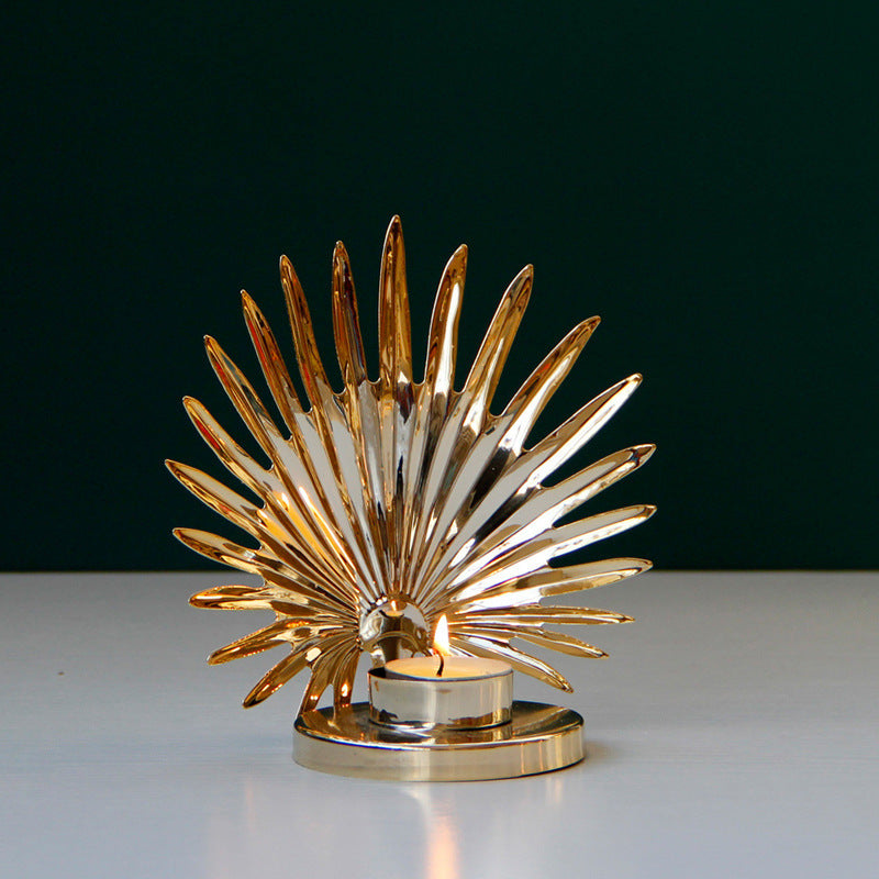 Golden Metal Candle Holder