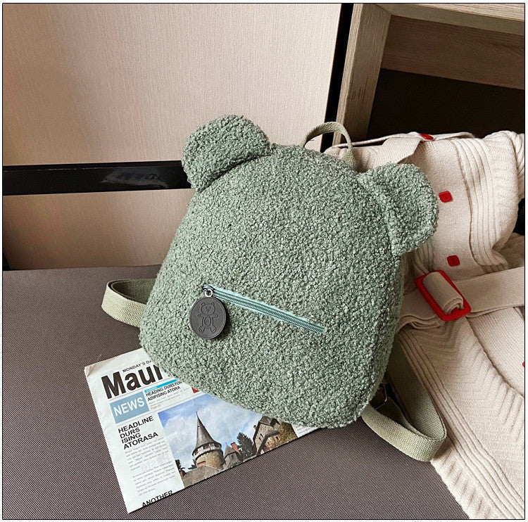 Cute Fleece Bear Backpacks