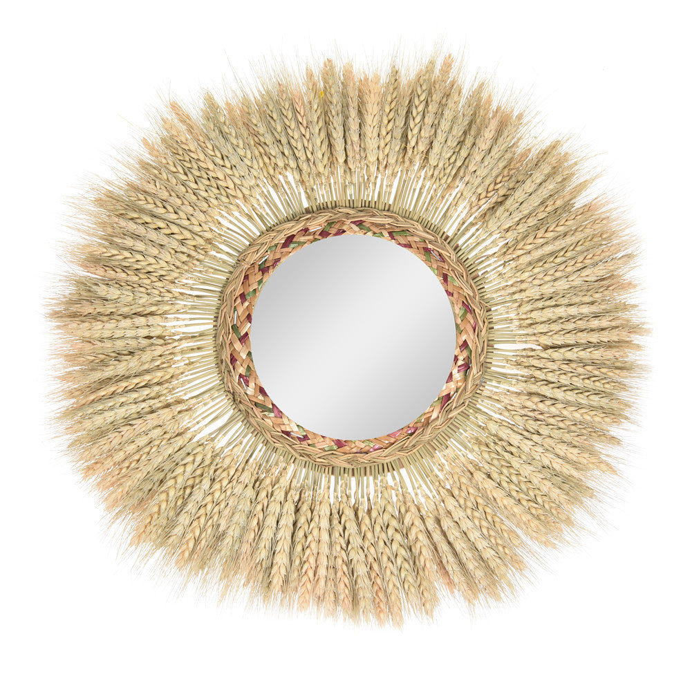 Rattan Wall Mirror Pendant