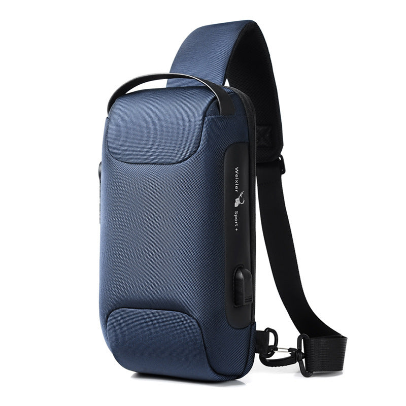 Waterproof USB Anti-theft Men Crossbody Bag