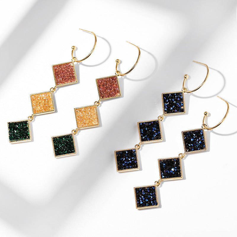 Geometric tiered earring