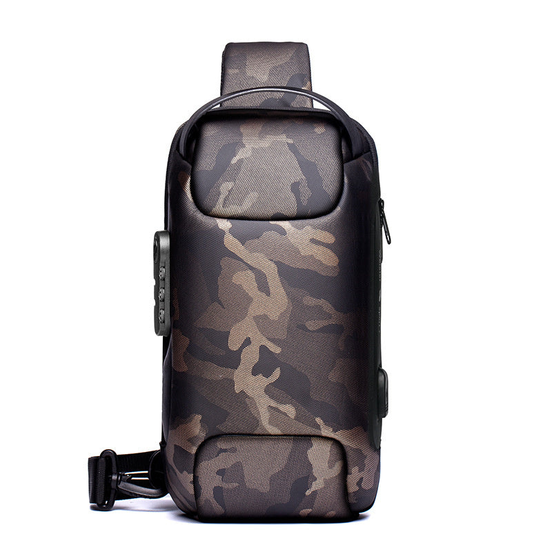 Waterproof USB Anti-theft Men Crossbody Bag