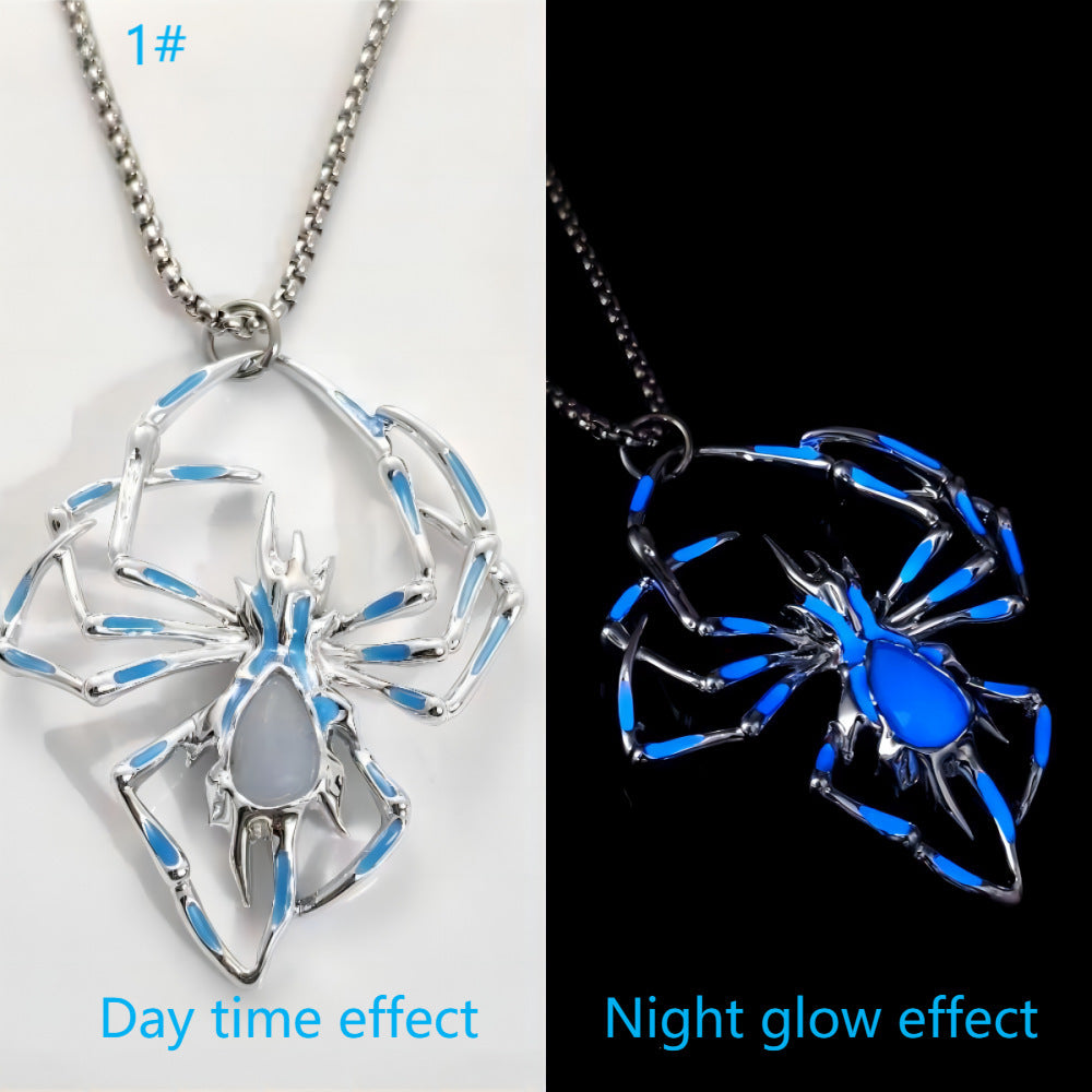 Glow-in-the-dark spider necklace