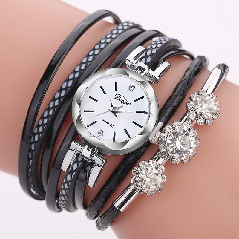 Bracelet crystal quartz watch