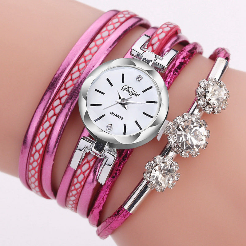 Bracelet crystal quartz watch