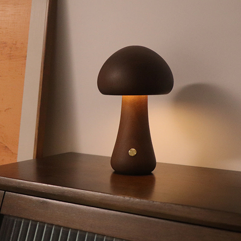 Wooden Mushroom LED Night Light