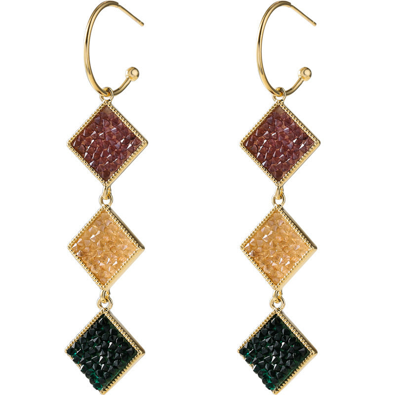 Geometric tiered earring