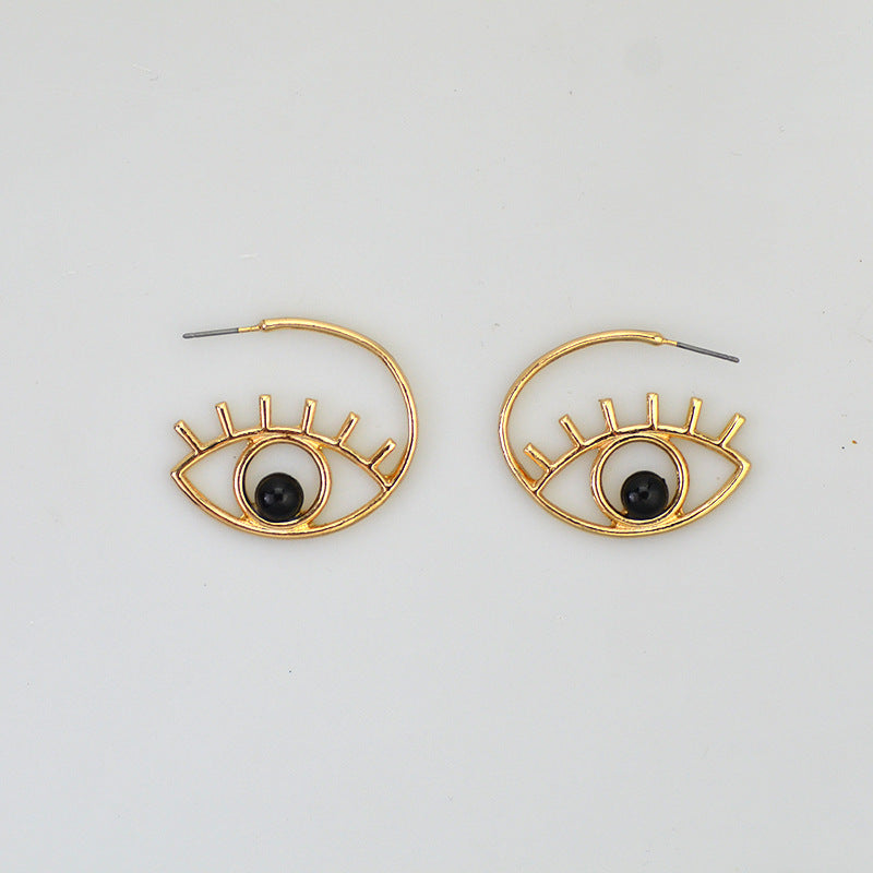 Demon Eye Pearl Stud Earring