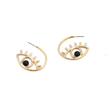 Demon Eye Pearl Stud Earring