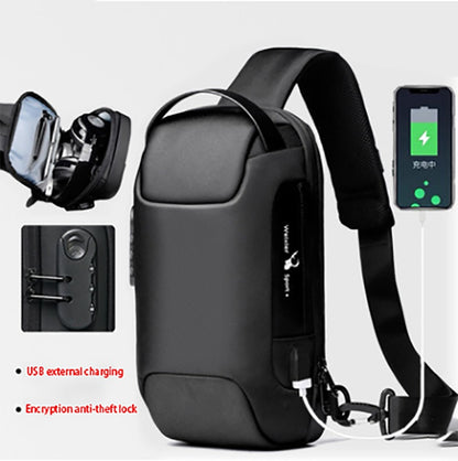 Waterproof USB Anti-theft Men Crossbody Bag