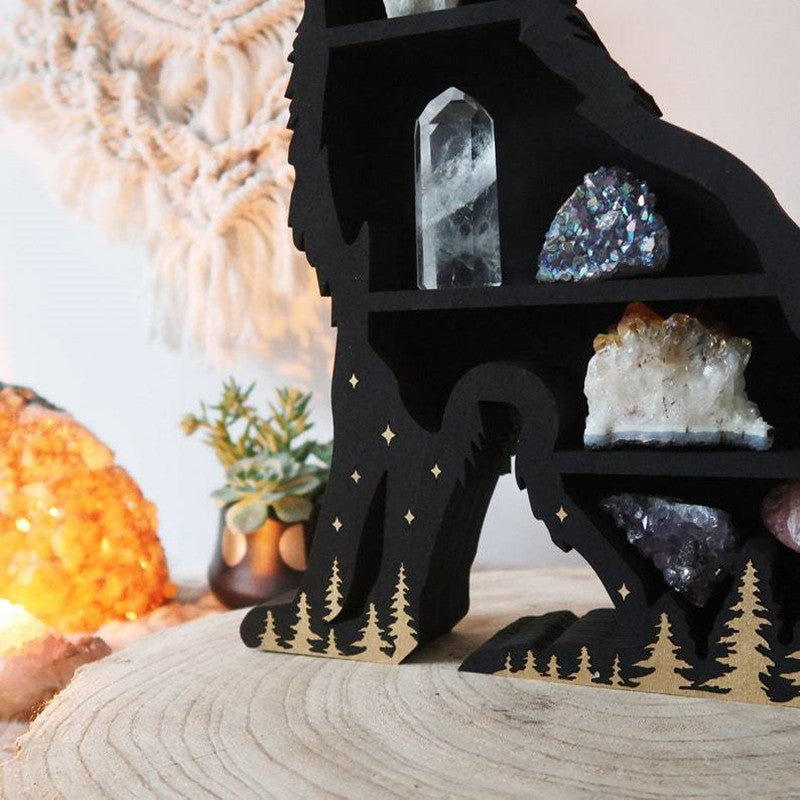 Mini Wolf-shaped Crystal Shelf