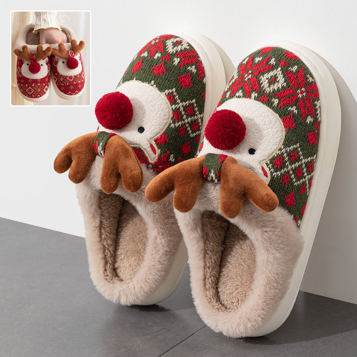 Christmas Fuzzy Bedroom Slippers