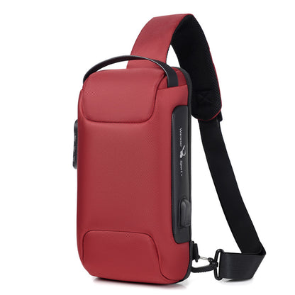 Waterproof USB Anti-theft Men Crossbody Bag