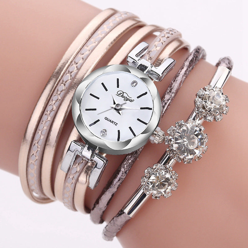 Bracelet crystal quartz watch