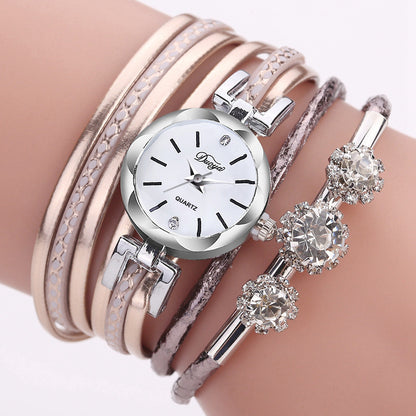 Bracelet crystal quartz watch