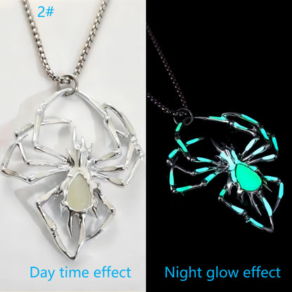 Glow-in-the-dark spider necklace