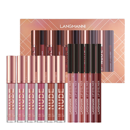 12pcs Lip Liner And Lipstick Set