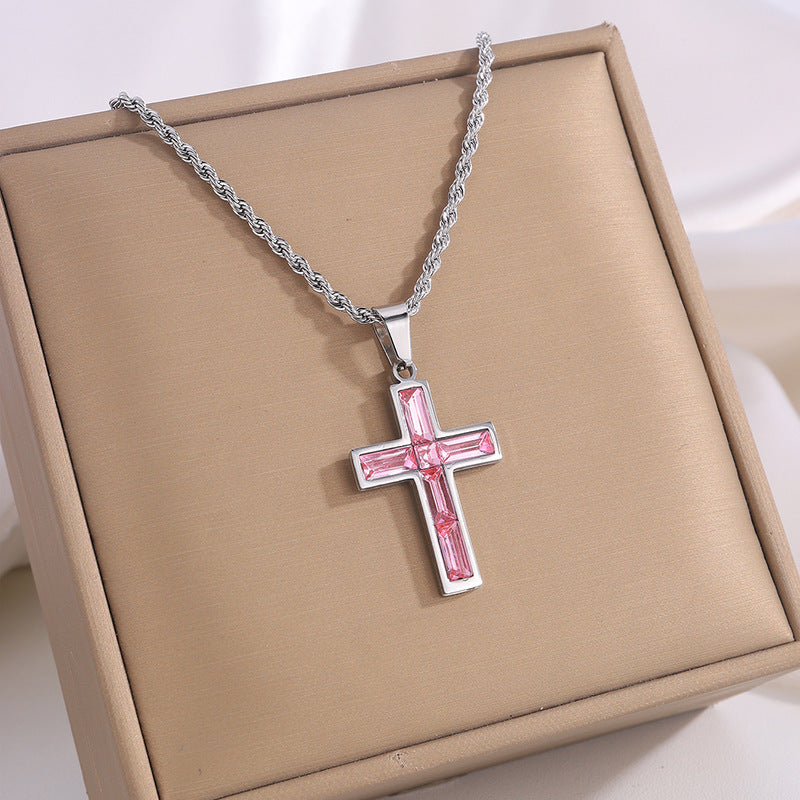 Fashion Jewelry Diamond Cross Necklace