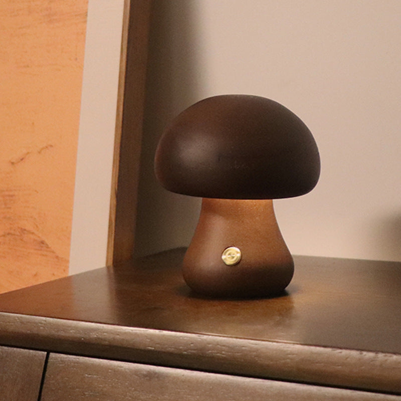 Wooden Mushroom LED Night Light