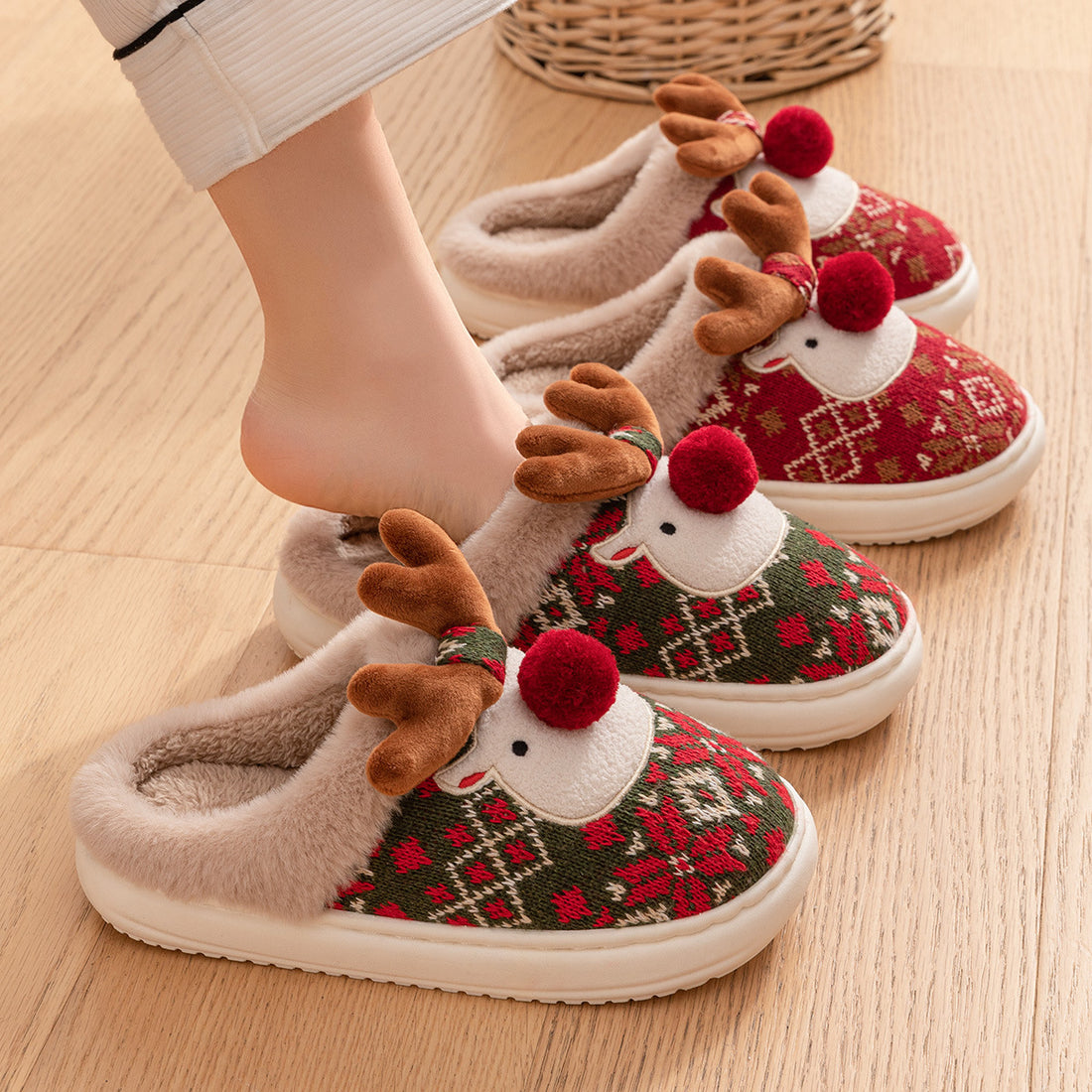 Christmas Fuzzy Bedroom Slippers