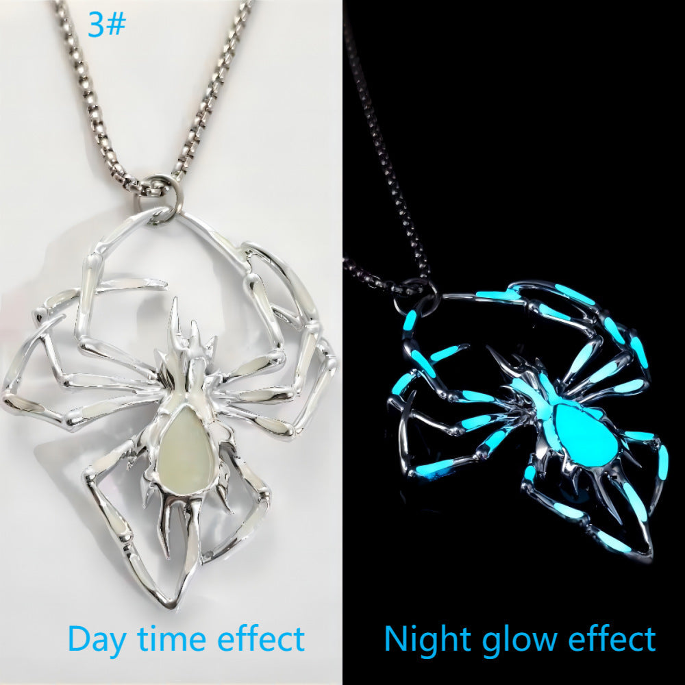 Glow-in-the-dark spider necklace