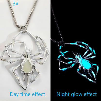 Glow-in-the-dark spider necklace