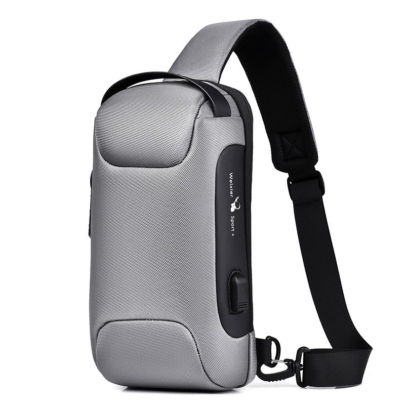 Waterproof USB Anti-theft Men Crossbody Bag