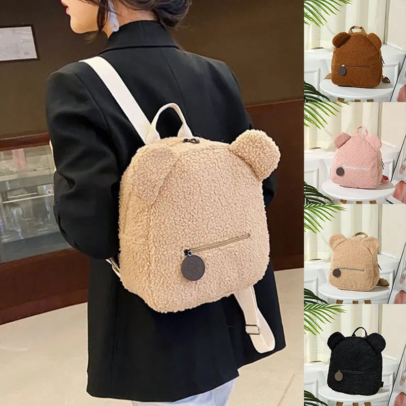 Cute Fleece Bear Backpacks