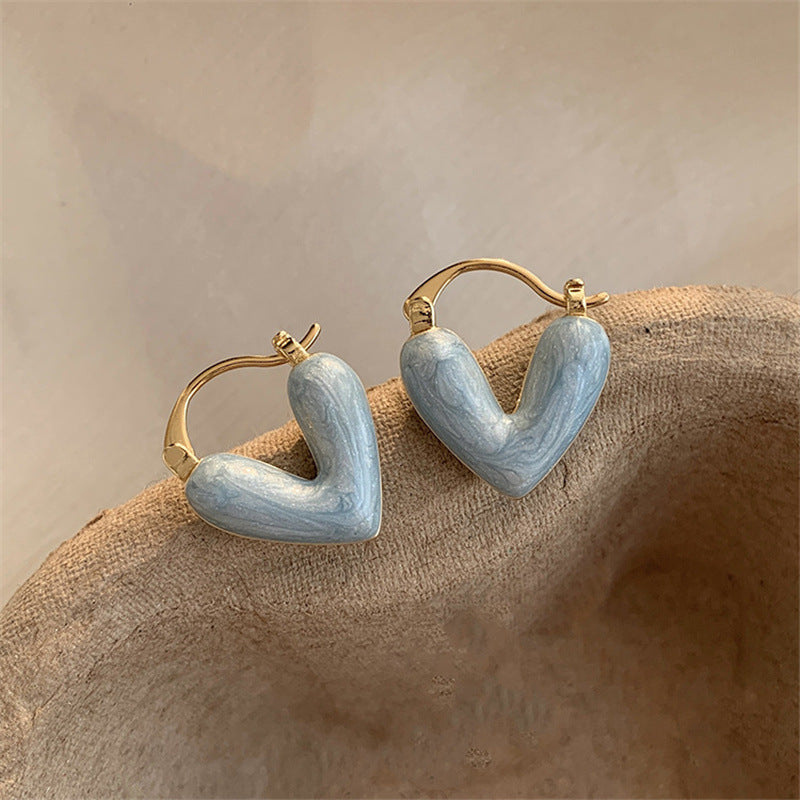 Heart Pendant Drop Earrings