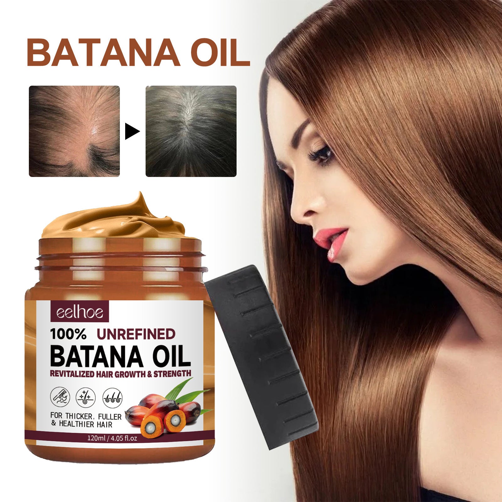 2pc Pure Batana Oil Hair Mask Anti Hair Loss Treatment