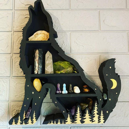 Mini Wolf-shaped Crystal Shelf