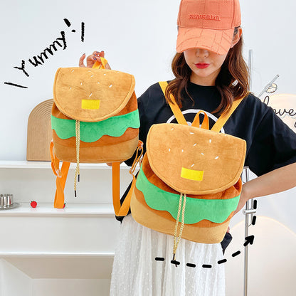 Soft Plush Hamburger Backpack