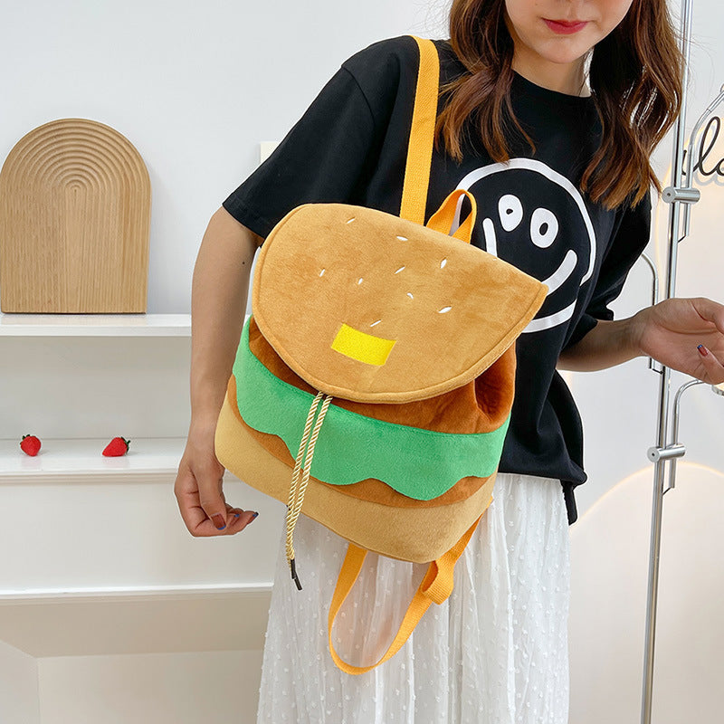 Soft Plush Hamburger Backpack