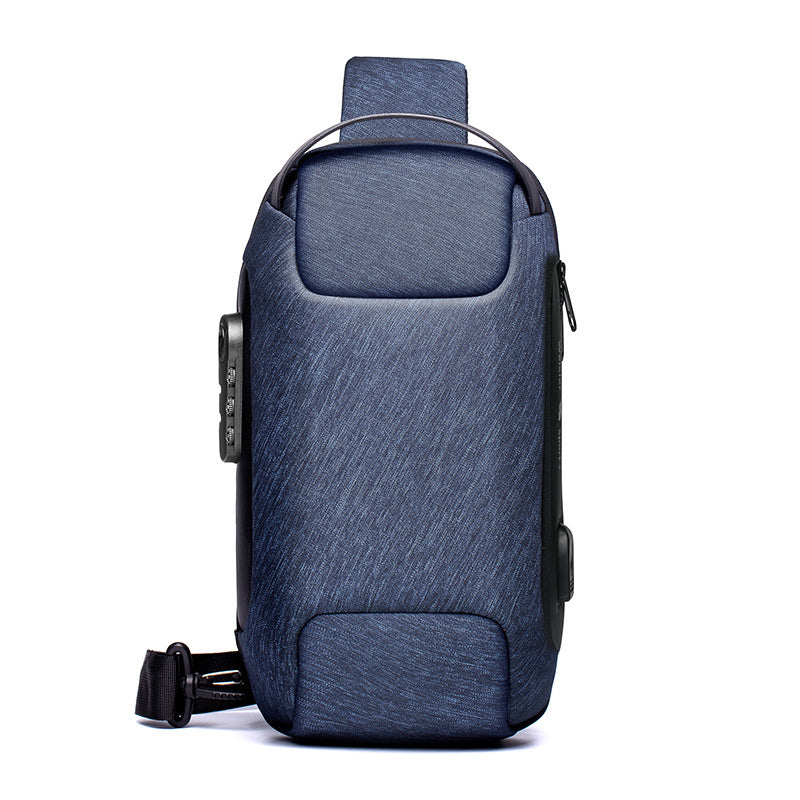 Waterproof USB Anti-theft Men Crossbody Bag