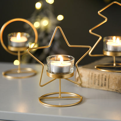 Nordic Iron Ornament Candle Holder